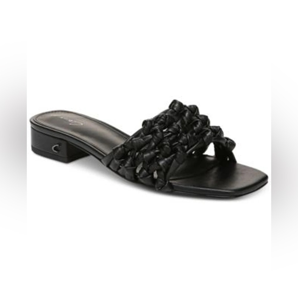 Circus Ny Women's Black Kenna Square Toe Slip On Slide Sandals Size 7 leather